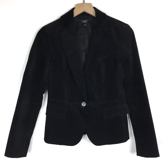 TALBOTS Jacket Blazer Kate Fit Velvet Black Stretch Equestrian Riding Size 2 - Picture 9 of 9